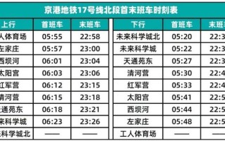北京地铁17号线北段开通时间_17号线北段站点有哪些