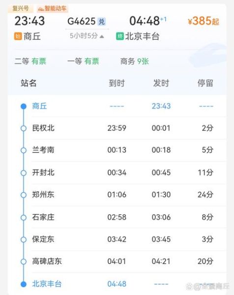 北京到商丘高铁时刻表_北京到商丘怎么走最快-第1张图片-俊逸知识馆