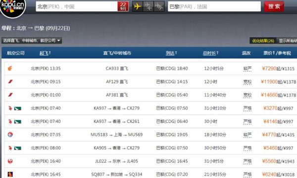 北京到巴黎机票多少钱_什么时候最便宜-第2张图片-俊逸知识馆
