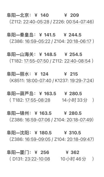 北京到阜阳火车时刻表查询_北京到阜阳高铁票价多少钱-第2张图片-俊逸知识馆